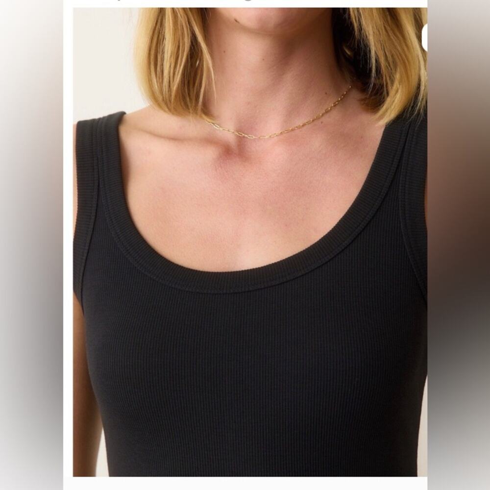 Marine layer Lexi rib sun-in scoop neck dress black S modal stretchy minimalist - Picture 3 of 13